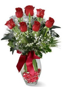  Kütahya online çiçekçi , çiçek siparişi  7 adet kirmizi gül cam vazo yada mika vazoda