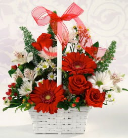 Karışık rengarenk mevsim çiçek sepeti  Kütahya online çiçekçi , çiçek siparişi 