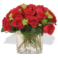  Kütahya 14 şubat sevgililer günü çiçek  10 adet kirmizi gül ve cam yada mika vazo