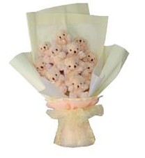 11 adet pelus ayicik buketi  Kütahya çiçek online çiçek siparişi 