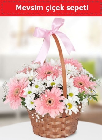 Mevsim kır çiçek sepeti  Kütahya hediye sevgilime hediye çiçek 