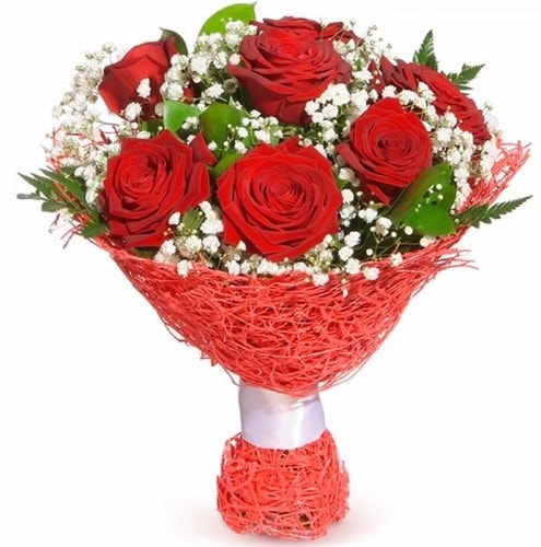 7 adet kırmızı gül buketi  Kütahya yurtiçi ve yurtdışı çiçek siparişi 